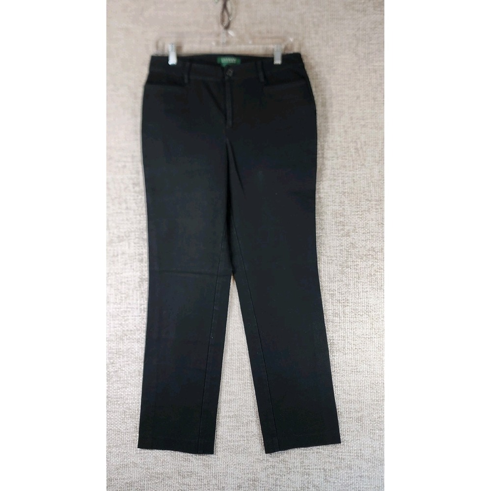 Lauren Ralph Lauren Catlin Stretch Cotton Pants Womens 4 Black Chino 28x29